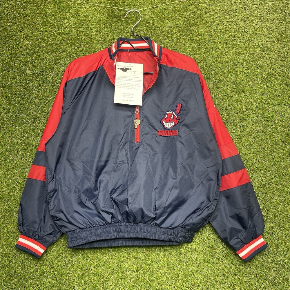 Cleveland Indians Windbreaker Youth XL Embroidered Reversible 1/2 Zip Half NWT